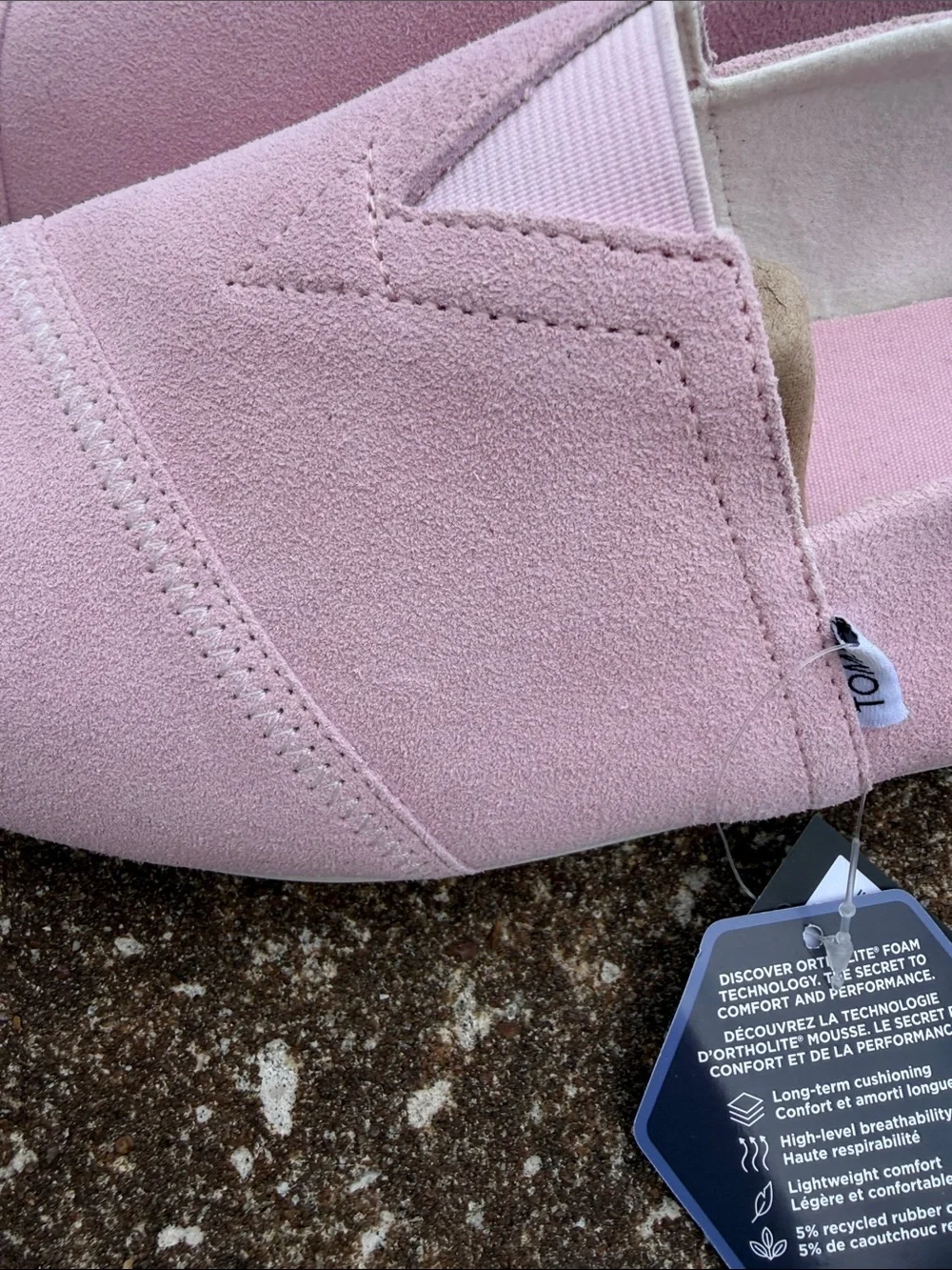 TOMS Pink Classic Slip-On Flats. Size 11.5 Men’s Alpargata Parfait Pink SuedeNEW